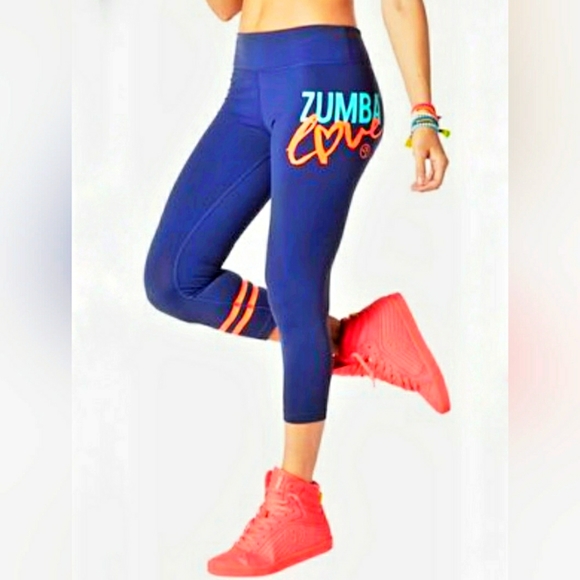 Zumba Love XS mid rise crop compression legging - Picture 1 of 6